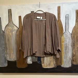 Chico's Taupe Open Front Cardigan